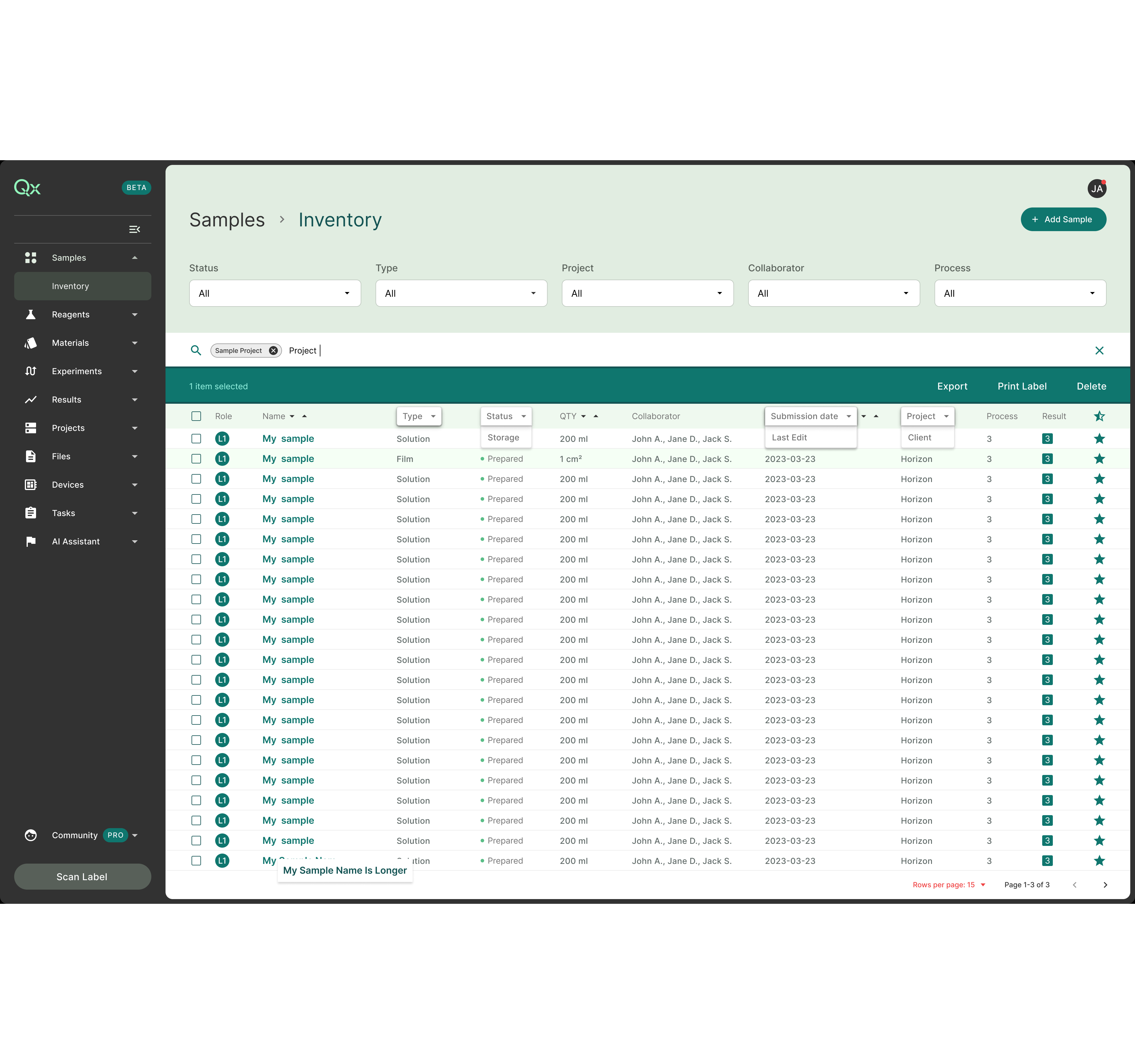 Laboratory information management system